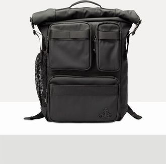 Vivienne Westwood Ruben Multi Pocket Backpack Coated Fabric Black