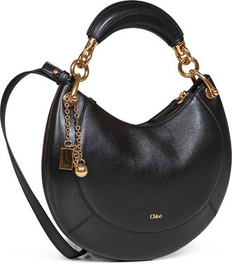 Chlo&eacute; Womens Hobo Bag Banana Black Lambskin Shoulder