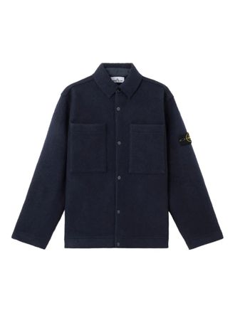 Stone Island virgin-wool shirt jacket - Blue