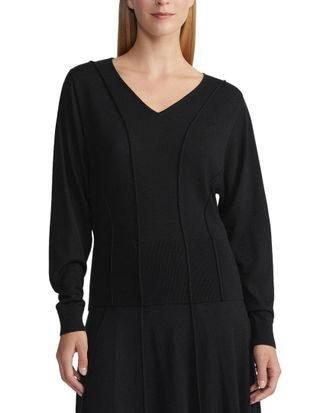 Lafayette 148 New York Plus Convertible Bateau Neck Wool-Blend Sweater
