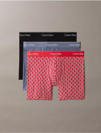 Calvin Klein Mens Icon Cotton Stretch 3-Pack Boxer Brief - Multi - XL
