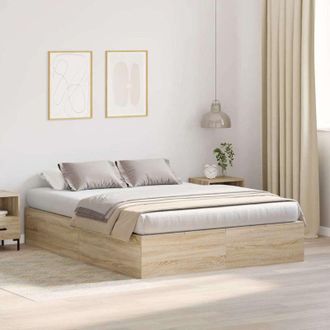 vidaXL Estructura De Cama Roble Sonoma 200 X 140 X 31.5 Cm Vidaxl