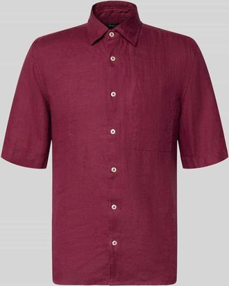 Marc O'Polo Regular Fit Freizeithemd aus reinem Leinen in Dunkelrot, Gr&ouml;&szlig;e XXL