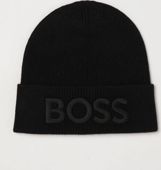 HUGO BOSS Ribbed Wool-Blend Knit Beanie Hat with Embroidered Logo