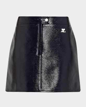 Courr&egrave;ges Reedition Vinyl Mini Skirt