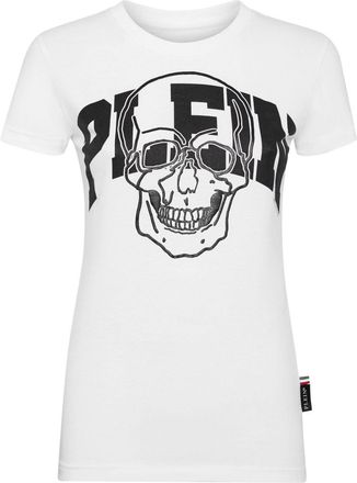 Philipp Plein skull-print cotton T-shirt - women - Cotton - M - White