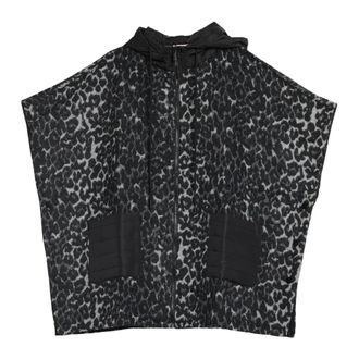 Twinset Animal Print Hooded Poncho Jacket