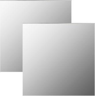 vidaXL Espejos De Pared Cuadrados 2 Unidades Vidrio 50x50 Cm Vidaxl