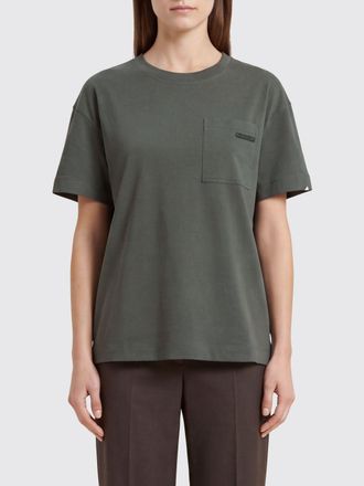 Brunello Cucinelli T-shirt girocollo in cotone con tasca e applicazione monile