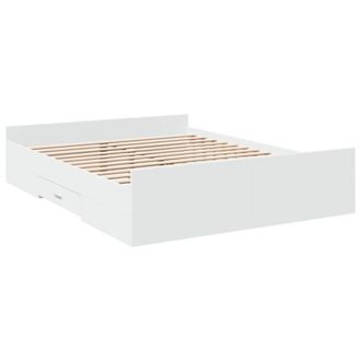 Berkfield Home Modern Bed Frame with Drawers without Mattress White 160x200 cm