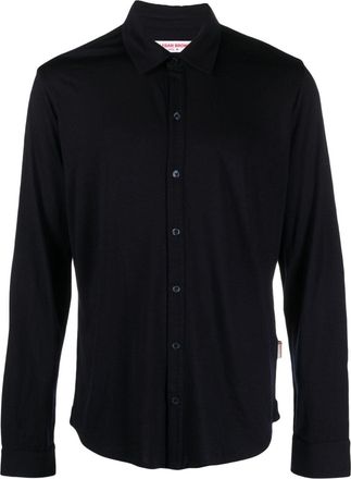 Orlebar Brown Giles merino wool shirt - men - Merino - L - Blue