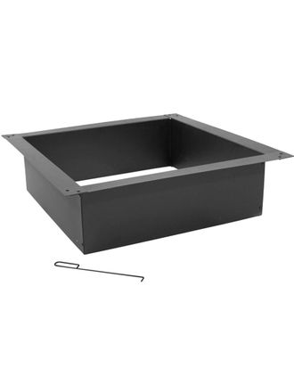 Sunnydaze Fire Ring Square Heavy-Duty Black Backyard Fire Pit Rim Liner