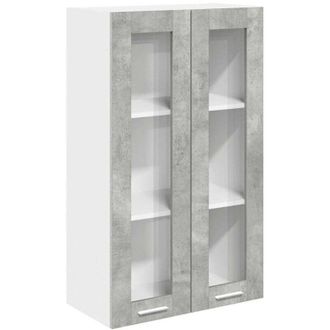 vidaXL Mueble Colgante Con Puerta Gris Concreto 60 X 31 X 100 Cm Vidaxl