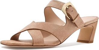 Stuart Weitzman Sai Slides 50 Womens Sandals New Camel : 7.5 M, Leather