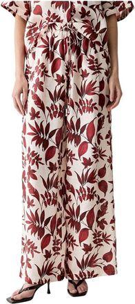 Vicolo Wijde broek - Dames - Wijde Broeken - Veelkleurig - L - Linnen - Broeken