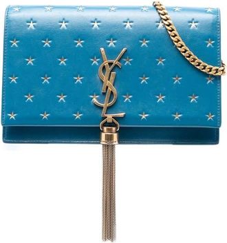 Saint Laurent Pre-owned Saint Laurent Calfskin Star Print Classic Monogram Kate Tassel Wallet on Chain Ladies INN452159A.1218