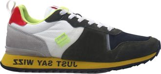 W6YZ Groene Heren Sneaker met Contrast Inzetstukken - Heren - Sneakers - Veelkleurig - 41 EU - Su&egrave;de - Schoenen