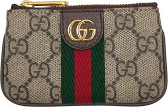 Gucci Beige Brown Gg Supreme Coin Purse/Coin Case (Pre-Owned)