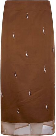 R&oacute;he Pearl Embellished Organza Skirt