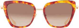 Valentino DAYDREAM II Brown Gradient Butterfly Ladies Sunglasses VLS-165 B 53