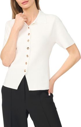 Ted Baker Eva Collar Peplum Short Sleeve Cardigan in New Ivory at Nordstrom, Size X-Small