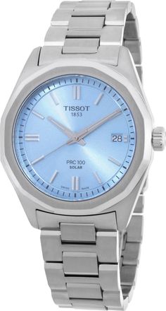 Tissot PRC 100 Quartz Solar Ice Blue Dial Ladies Watch T1518221135100