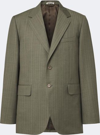 Auralee Blazer de lana a rayas