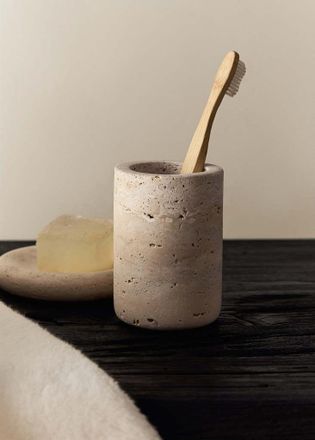 Mango Bicchiere bagno marmo grezzo - Home - Taglia unica - MANGO HOME