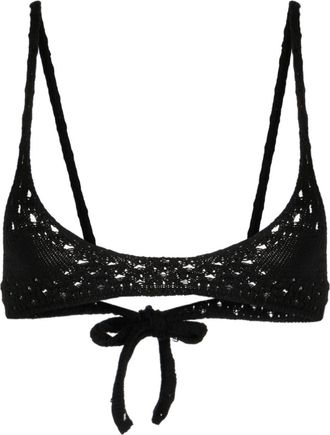 Cashmere in Love Hanalei crochet-knit bralette - women - Cotton/Cashmere - One Size - Black