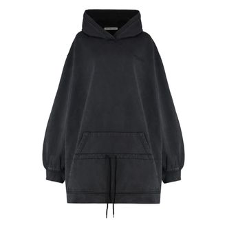 Alexander Wang Alexander Wang, Short Dresses, female, Black, Size: XL Dropped Waist Hoodie Dress