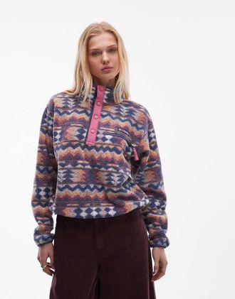 Columbia Helvetia II - Pile taglio corto multicolore stampato con abbottonatura parziale