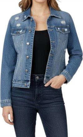 Kancan Womens Jean Jacket In Blue Denim