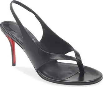 Christian Louboutin Miss Z Infradita Slingback Sandal in B439 Black/lin Black at Nordstrom, Size 36.5