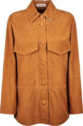 Alberta Ferretti Suede Brown Jacket with Classic Collar