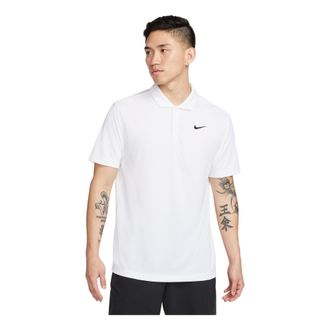 Nike Mens Nike Small Logo Solid Color Short Sleeve White Polo Shirt DH0858-100