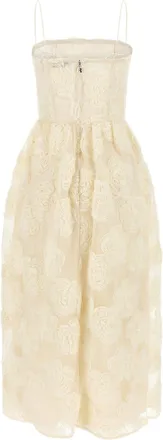 Rotate Floral Mesh Dress - Cream
