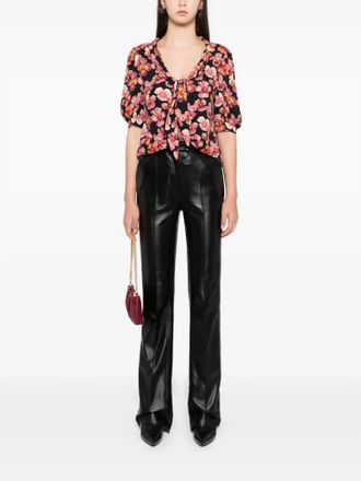 Reformation Joelle Drapey Lightweight Top In Red, Black