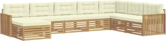 vidaXL Conjunto De Sof&aacute;s De Exterior 8 Uds. Blanco Y Crema Vidaxl
