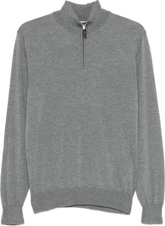 Canali Top met halve rits - Grijs