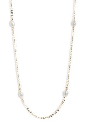 Nashelle Cultured Freshwater Pearl Station Necklace in Yellow Gold Fill at Nordstrom
