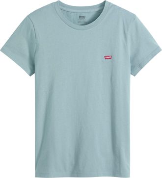 Levi's T-Shirt LEVIS TEE Minilogo, Damen, Gr. XS (34), lead, Jersey, Obermaterial: 100% Baumwolle, figurbetont h&uuml;ftlang, Rundhals, gerader Abschluss, Shirts 