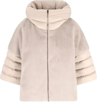 Herno quilted-panel faux-fur jacket - Neutrals