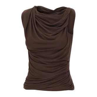 Entire studios Sleeveless Tops, female, Brown, Size: M Drape Tank