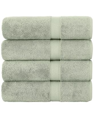 Linum Home Textiles Set Of 4 Turkish Cotton Sinemis Terry Bath Towels