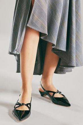 Maeve Buckled Slingback Kitten Heels