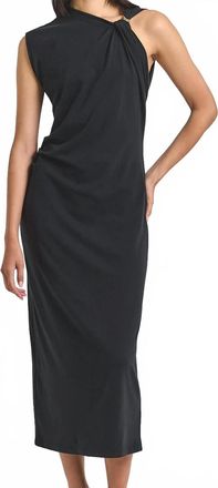 Derek Lam Evelise Asymmetric Embellished Twist Dress In Black