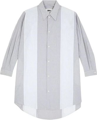 Maison Margiela Casual Grijze Katoenen Midi Jurk - Dames - Shirt Kleedjes - Grijs - S - Katoen - Kleedjes