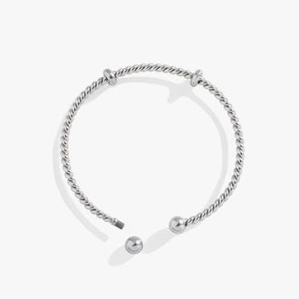 Alex and Ani French Rope Charm Bracelet Cuff in Silver at Nordstrom