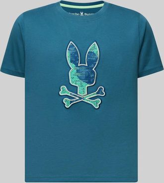 Psycho Bunny Kids Olivier Graphic Tee 406 MALLARD BLUE / M/10-12