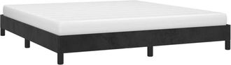 vidaXL Bed Frame without Mattress Black 180x200 cm Super King Super King Velvet vidaXL